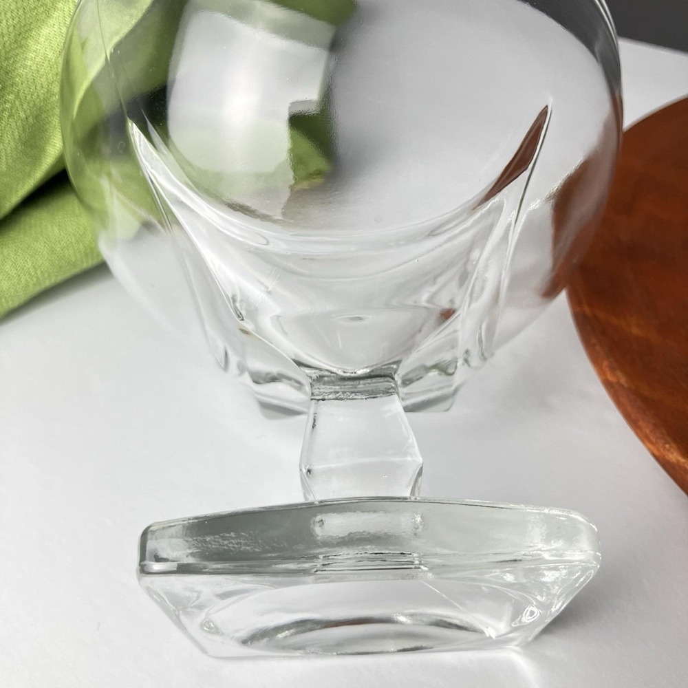 VTG Hazel Atlas Colony Clear Square Footed Glass Candy Dish Preserve Bowl w/ Lid - Picture 14 of 16